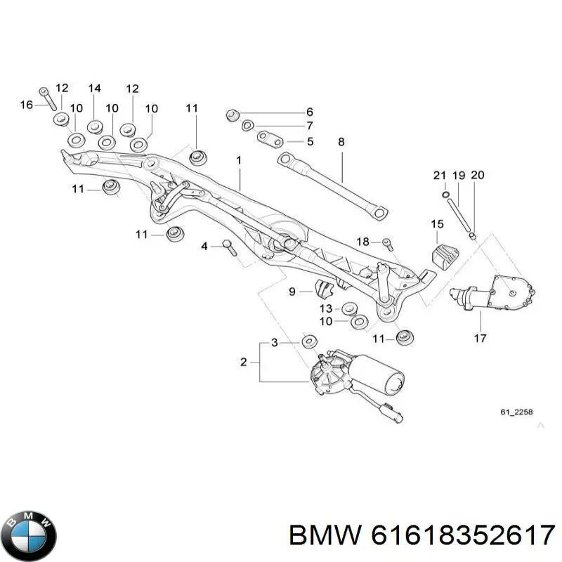 Mechanizm wycieraczek do BMW 7  E38
