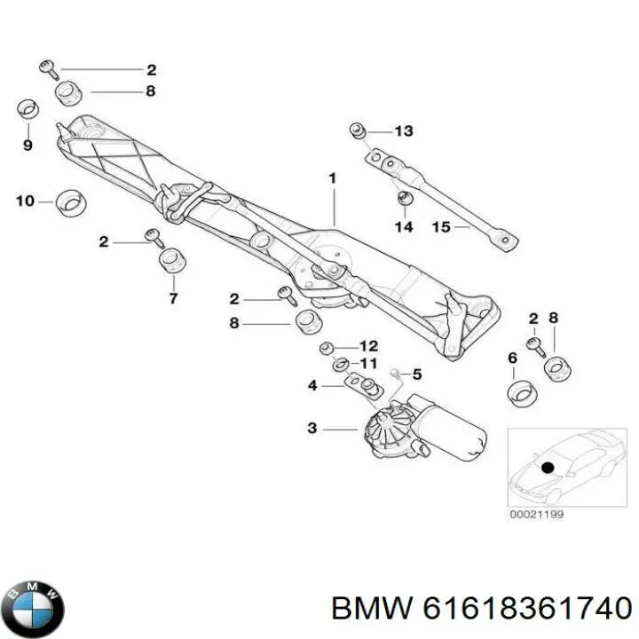 Mechanizm wycieraczek BMW 5 sedana (E39) (1995 - 2003) cena, od  