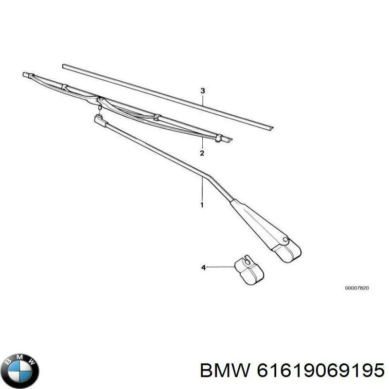 Do koszyka 61619069195 BMW Pióro wycieraczki szyby przedniej, zestaw (2 szt.)