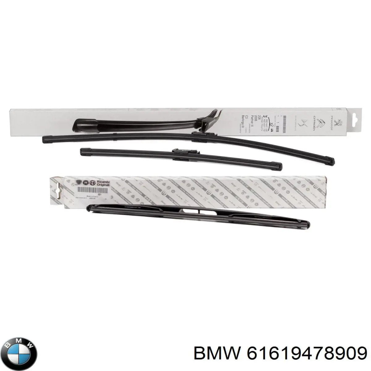 Do koszyka 61619478909 BMW Pióro wycieraczki szyby przedniej, zestaw (2 szt.)