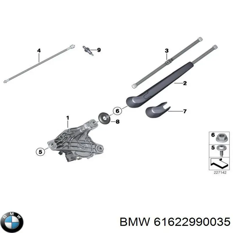 Do koszyka 61622990035 BMW Pióro wycieraczki szyby tylnej