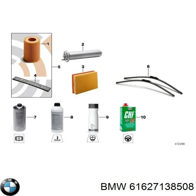 Do koszyka 61627138508 BMW Pióro wycieraczki szyby tylnej