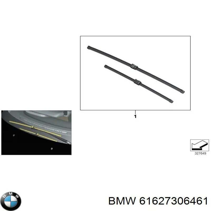Pióro wycieraczki szyby tylnej BMW 61627306461 cena, od 16,92 USD