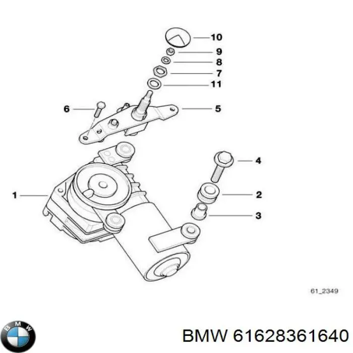 Silniczek wycieraczki tylnej szyby BMW 61628361640 cena, od 45,31 USD