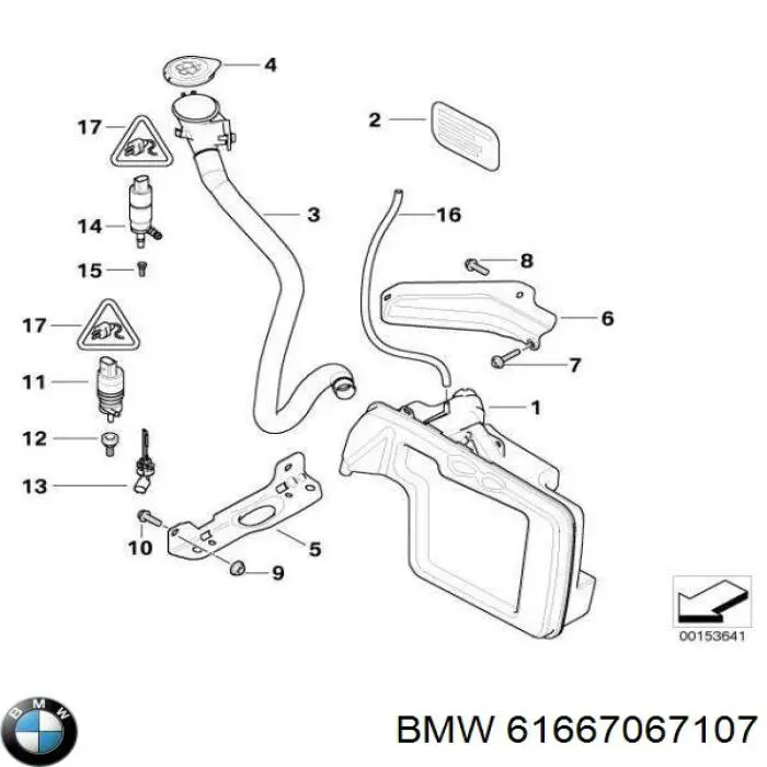 Zbiorniczek spryskiwacza szyb BMW 5 sedana (E60) (2003 - 2009) cena, od 71,61 USD