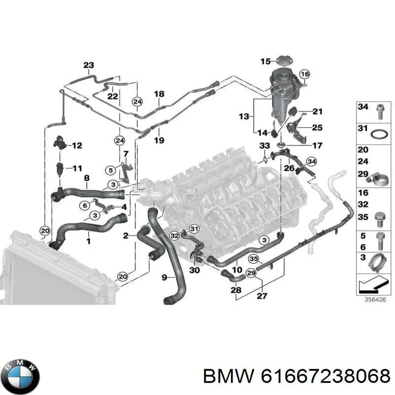 Korek zbiornika spryskiwacza do BMW 5 (F10)