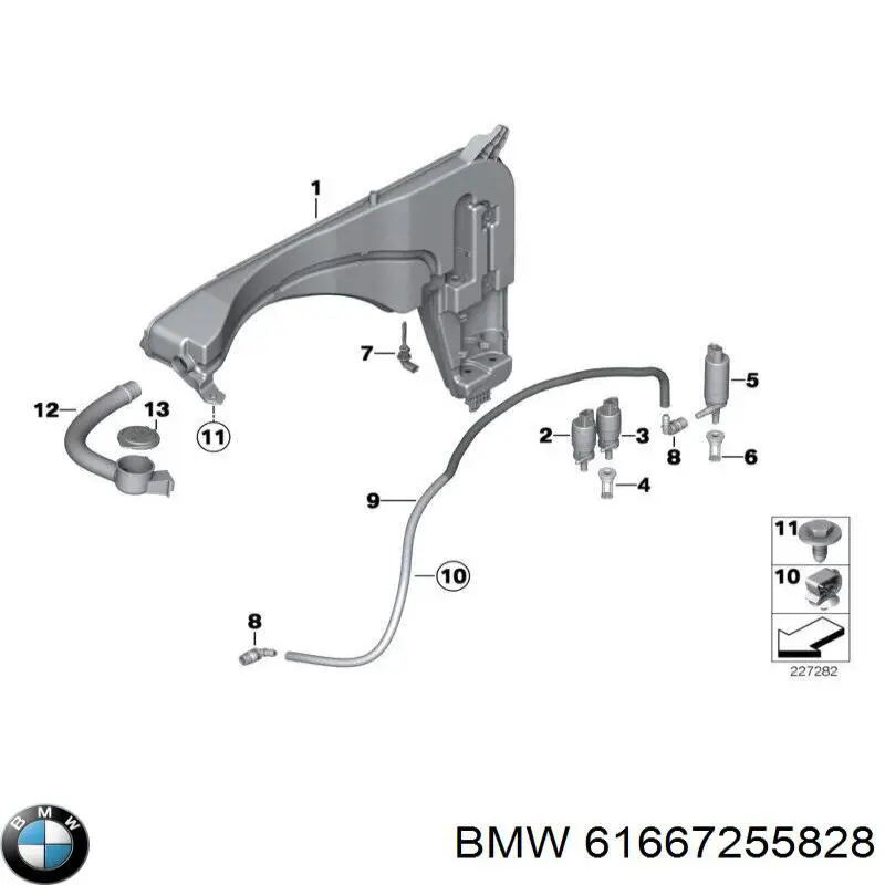 61667255828 BMW Zbiorniczek spryskiwacza szyb