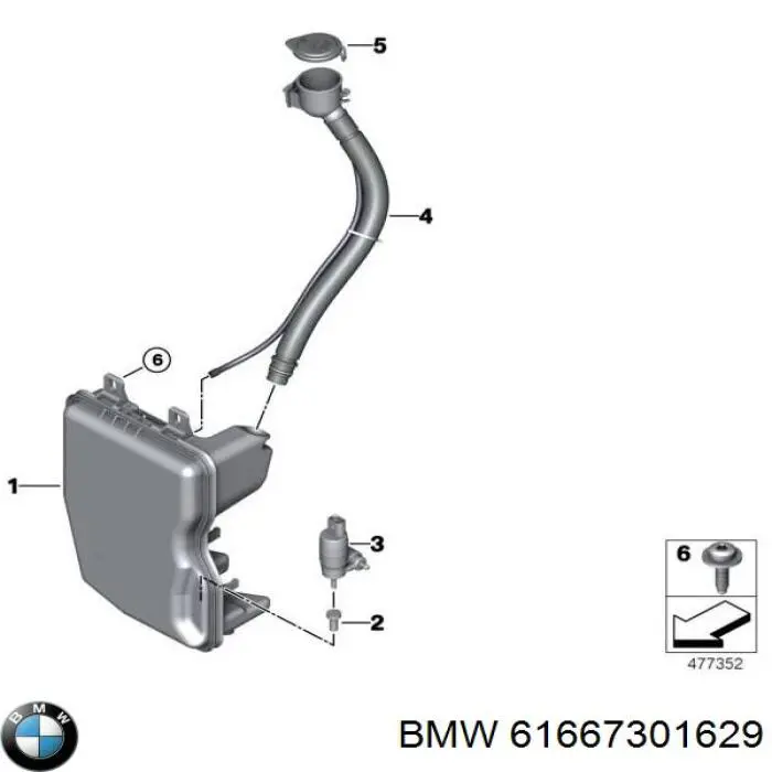 Wlew zbiornika spryskiwaczy BMW 61667301629 cena, od 38,98 USD
