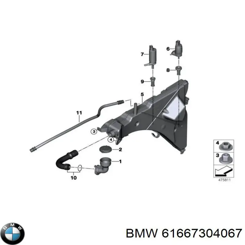 61667304067 BMW Zbiorniczek spryskiwacza szyb