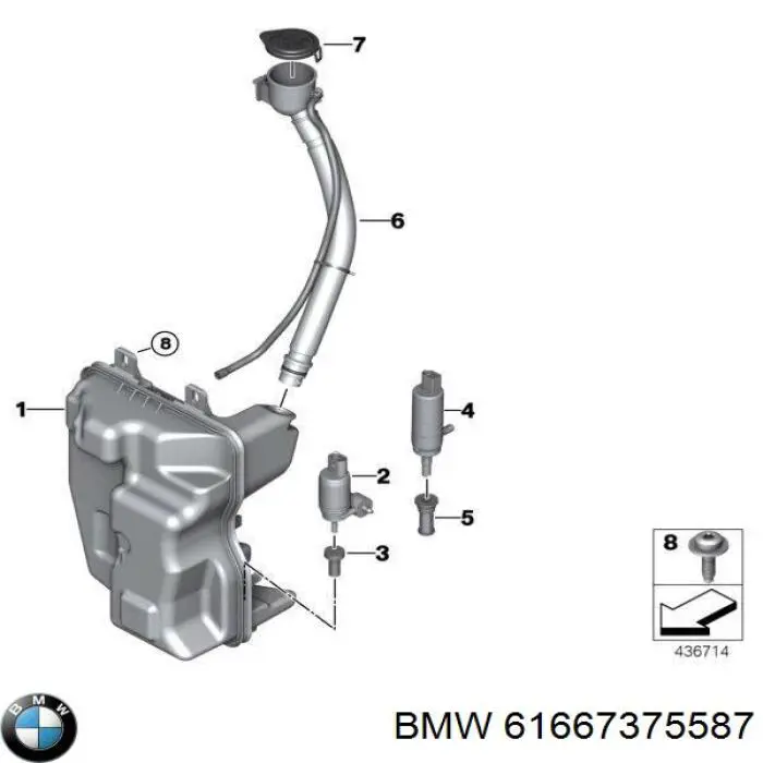 61667375587 BMW Korek zbiornika spryskiwacza
