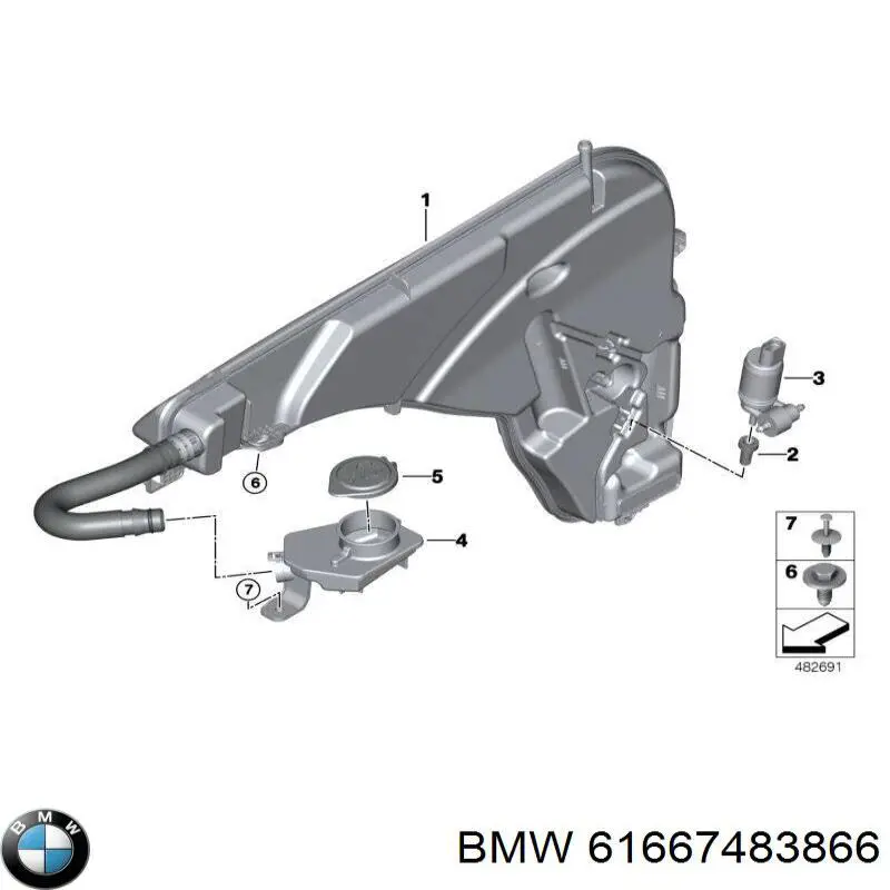 61667483866 BMW Zbiorniczek spryskiwacza szyb