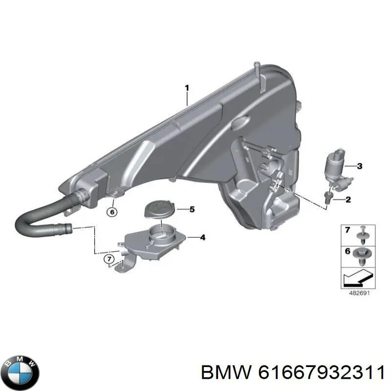 61667932311 BMW Zbiorniczek spryskiwacza szyb