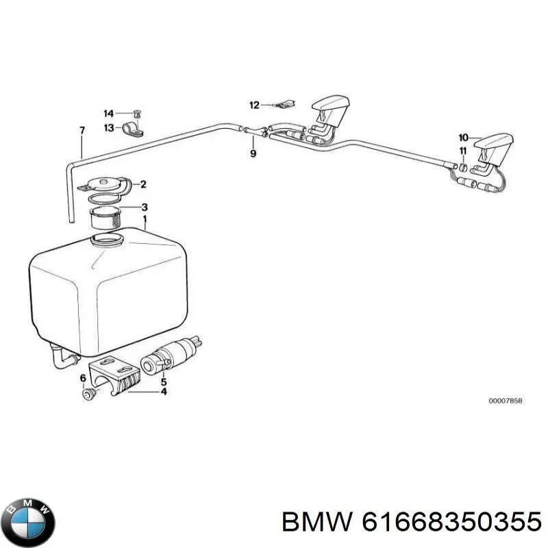 Do koszyka 61668350355 BMW Dysza spryskiwacza szyby przedniej