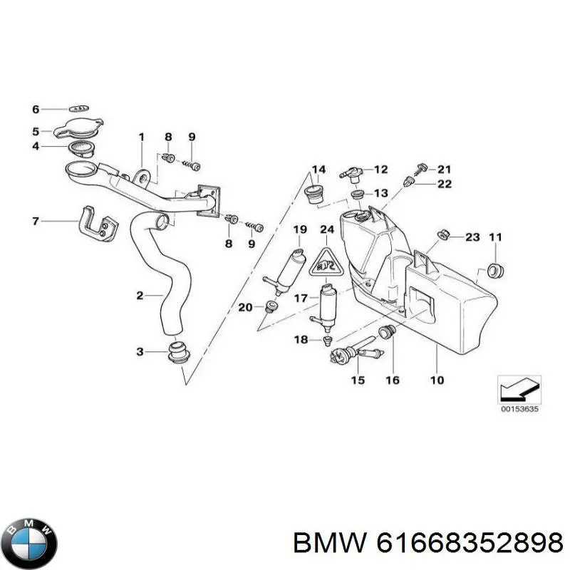 Zbiorniczek spryskiwacza szyb BMW 7 sedana (E38) (1994 - 2001) cena, od 61,75 USD