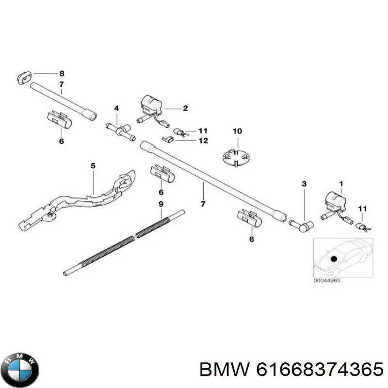 Dysza spryskiwacza szyby przedniej lewa BMW 61668374365 cena, od 26,11 USD