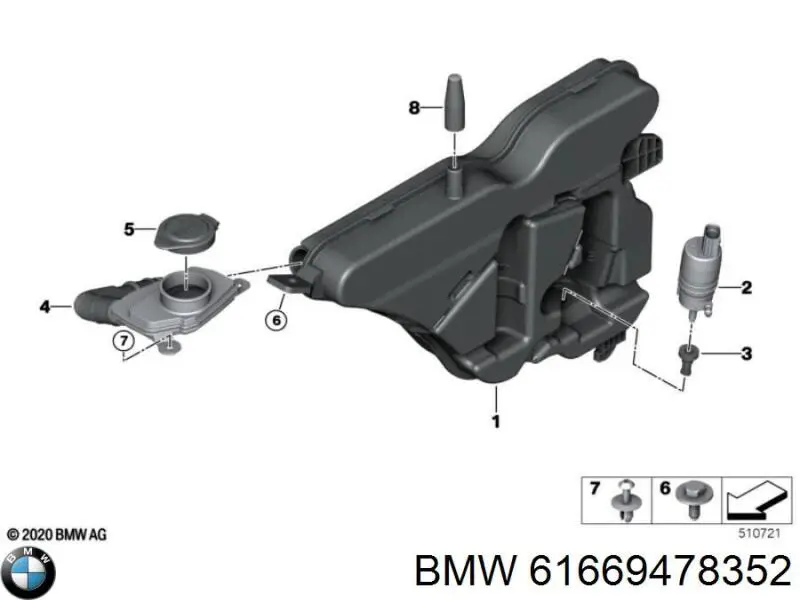 61669478352 BMW Zbiorniczek spryskiwacza szyb