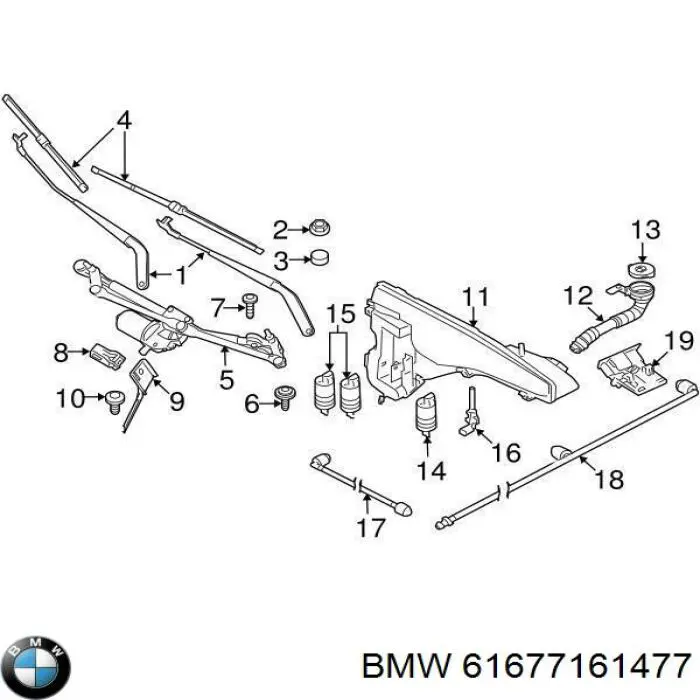 Zbiorniczek spryskiwacza szyb BMW 61677161477 cena, od 119,18 USD