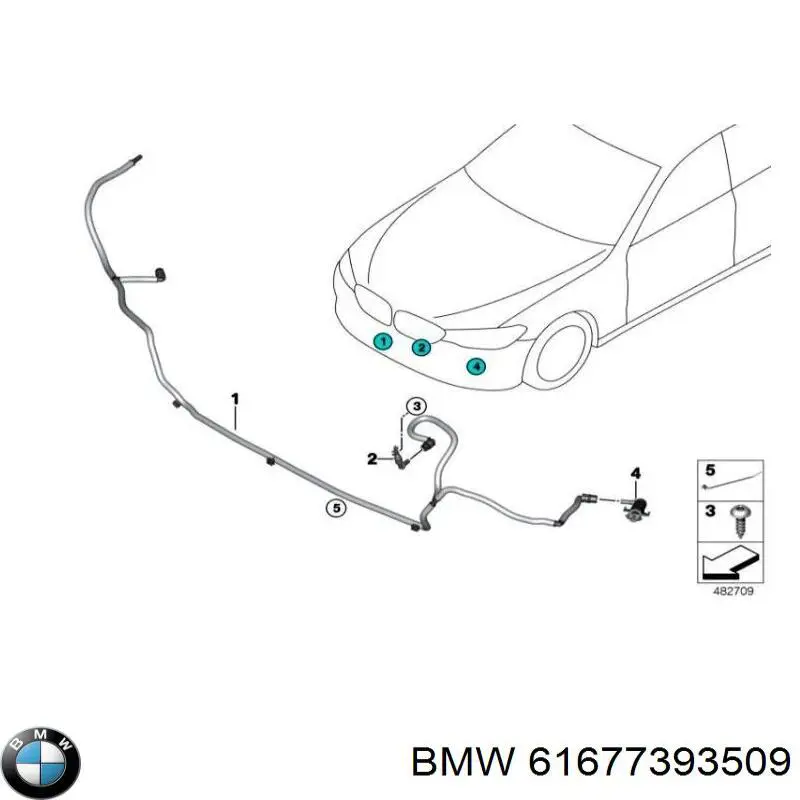 Dysza spryskiwacza reflektora przedniego lewego do BMW 5 (G30, F90)