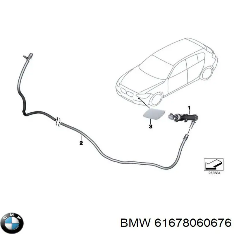 61678060676 BMW Przewód spryskiwacza reflektorów