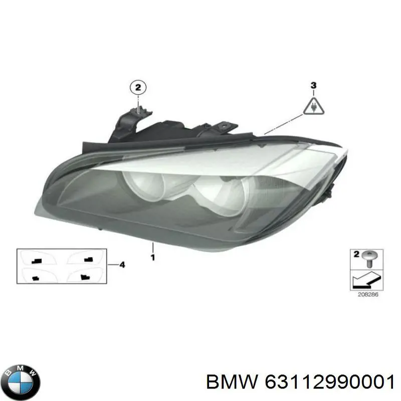 63112990001 BMW Reflektor lewy