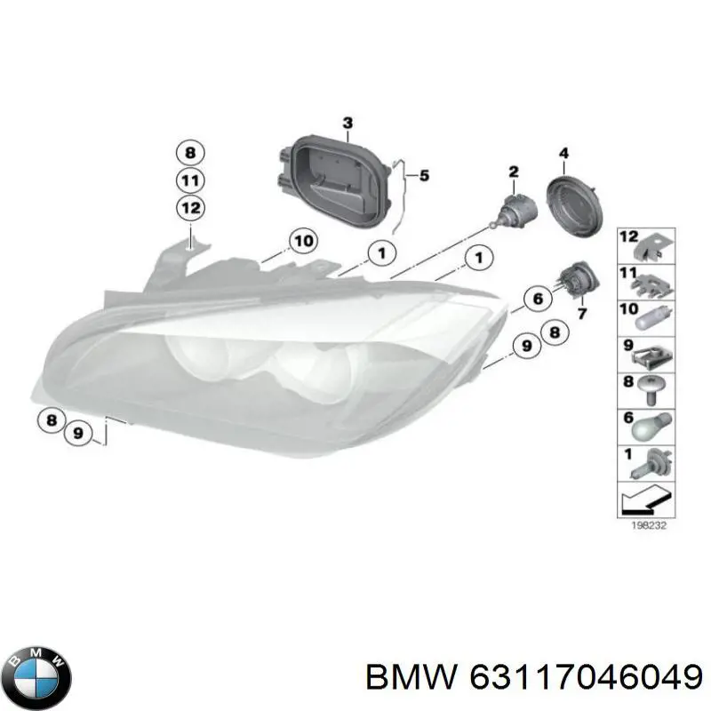 63117046049 BMW Korektor swiatel