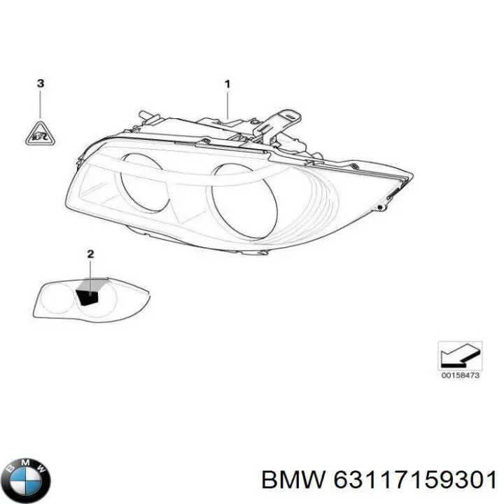 Reflektor lewy BMW 63117159301 cena, od 579,14 USD