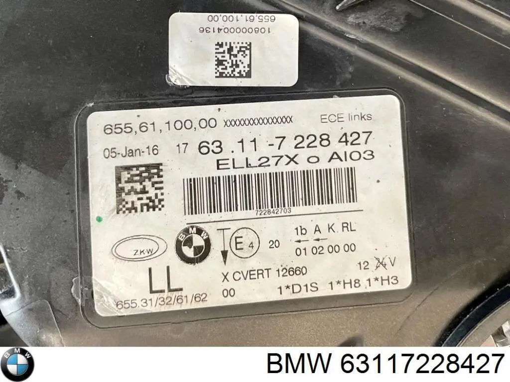 Reflektor lewy BMW 63117228427 cena, od 78,99 USD