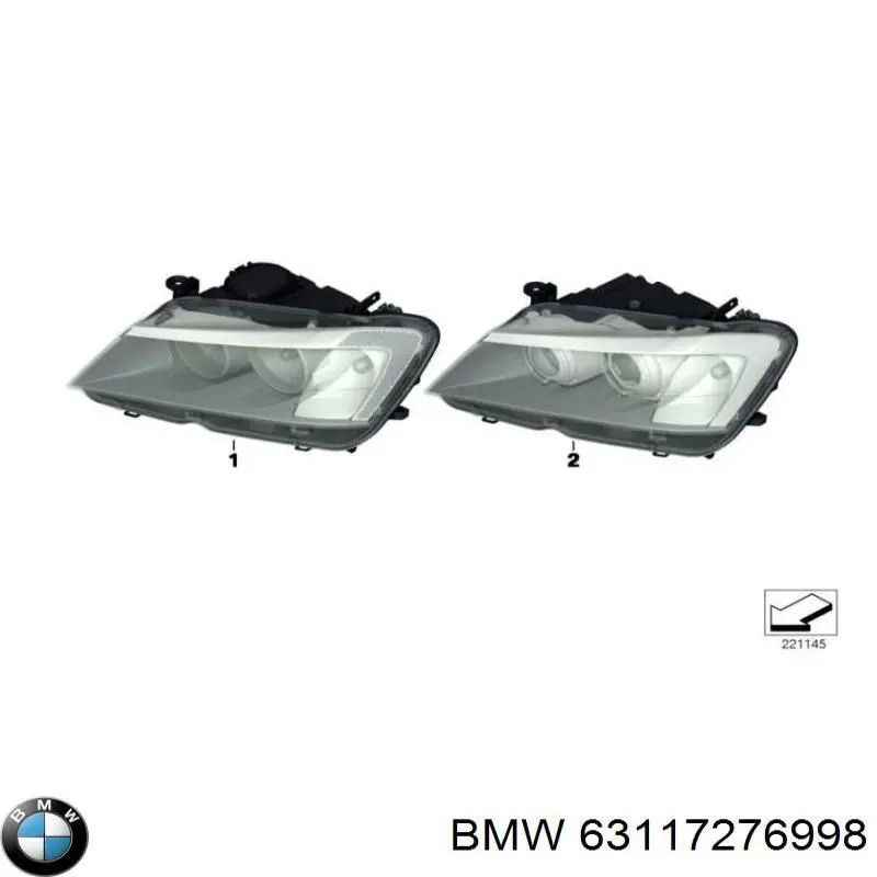 63117276998 BMW Reflektor prawy