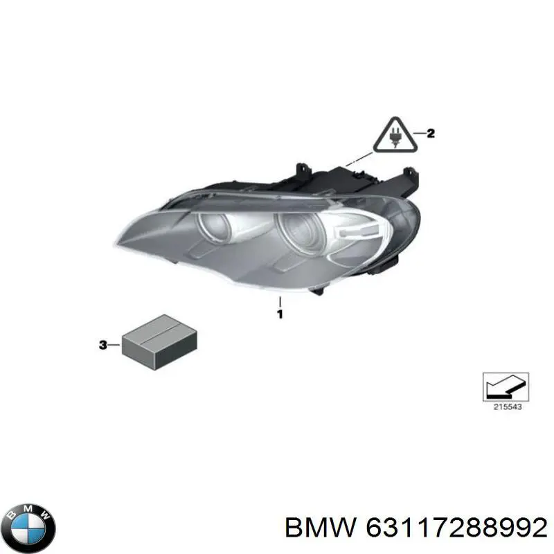 Do koszyka 63117288992 BMW Reflektor prawy