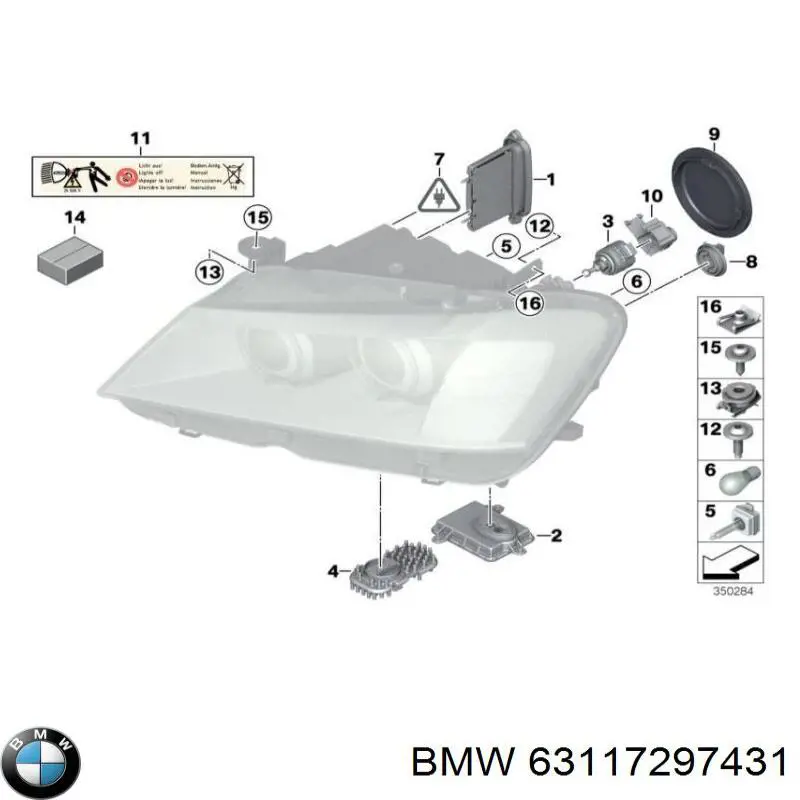 63117297431 BMW sterownik świateł reflektorów