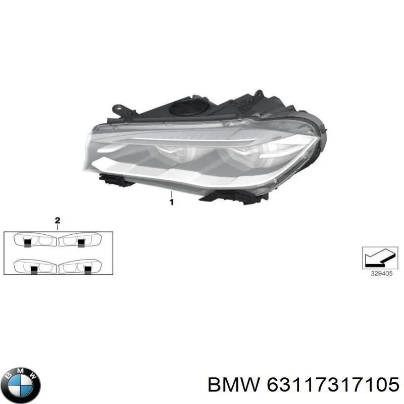63117317105 BMW Reflektor lewy