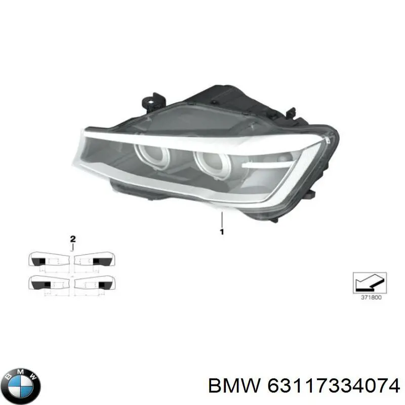 63117334074 BMW Reflektor prawy