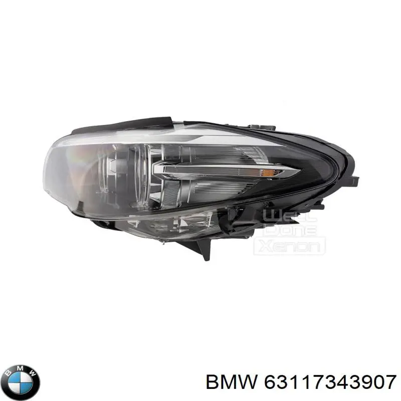 63117343907 BMW Reflektor lewy