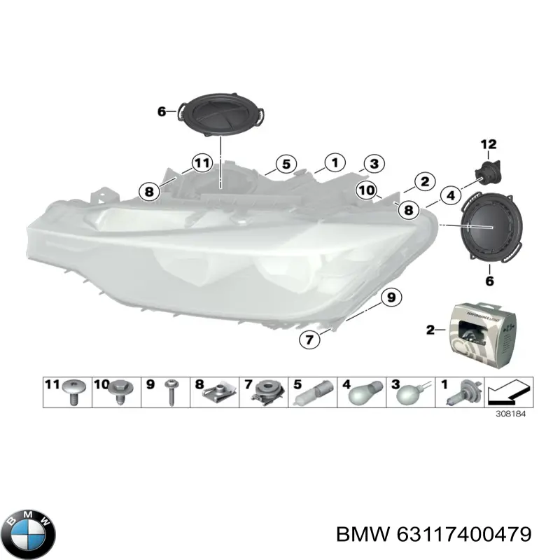Wsponik (adapter) mocowania reflektora przedniego lewego BMW 63117400479 cena, od 22,65 USD