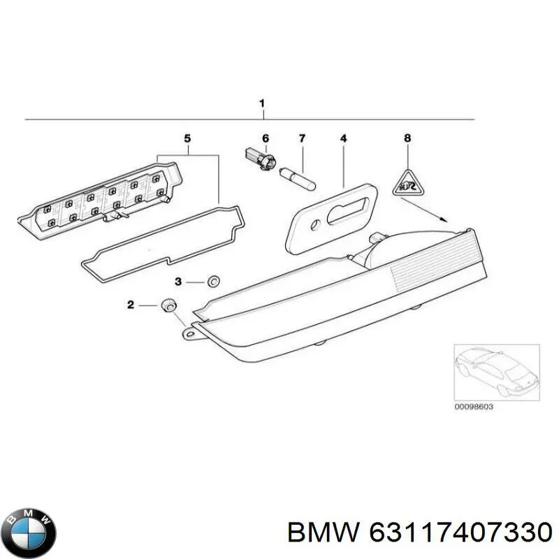 Kierunkowskaz prawy BMW 63117407330 cena, od 41,46 USD