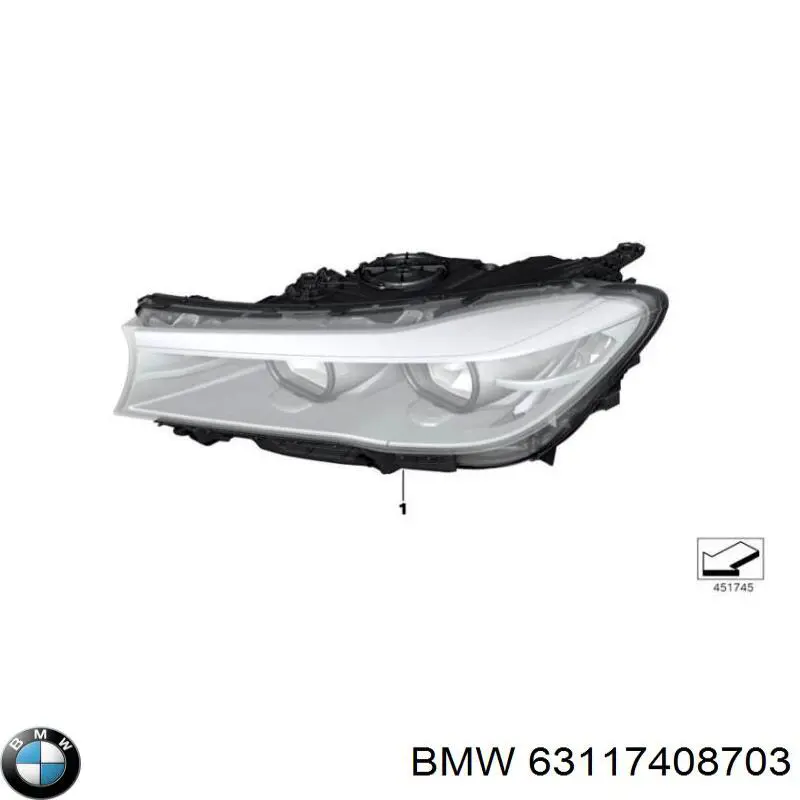 Reflektor lewy BMW 63117408703 cena, od 31,30 USD