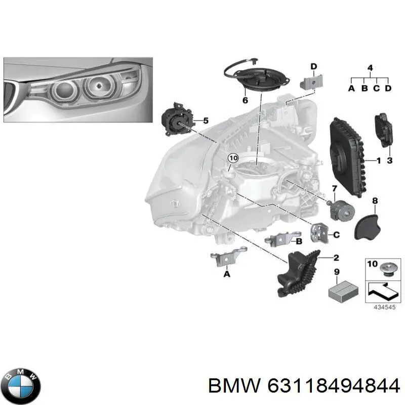 Sterownik świateł reflektorów BMW 7457875 cena, od 122,50 USD