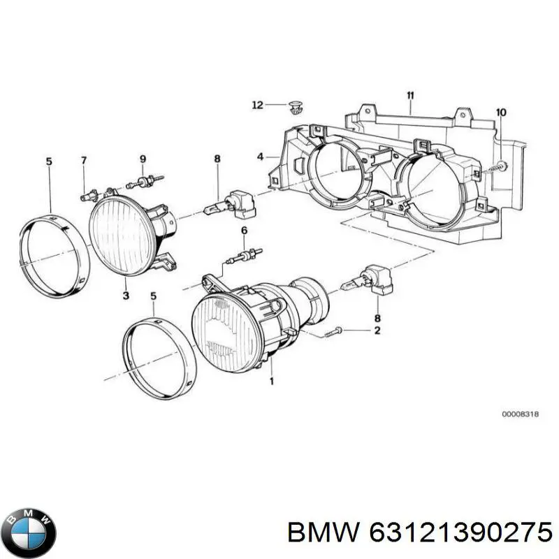 Reflektor lewy BMW 63121390275 cena, od 60,81 USD