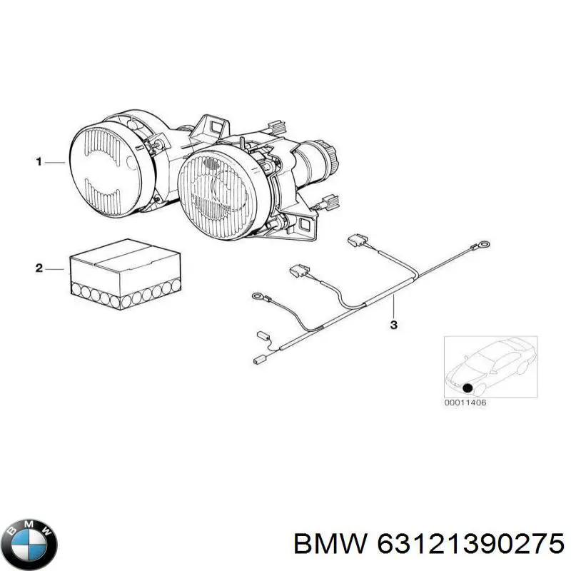 63121390275 BMW Reflektor lewy