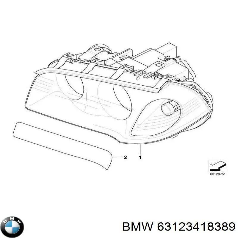 Reflektor lewy BMW 63123418389 cena, od 1077,38 USD
