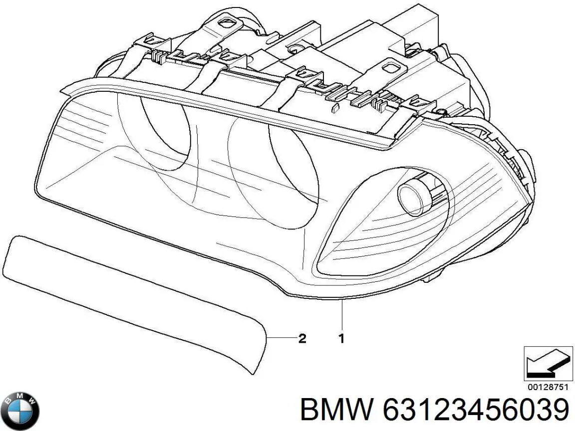 Reflektor lewy BMW 63123456039 cena, od 1249,67 USD