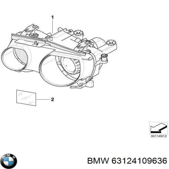 Reflektor prawy BMW 63124109636 cena, od 71,51 USD