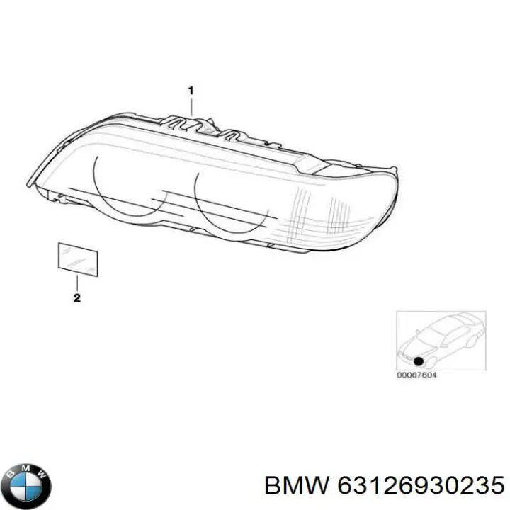 63126930235 BMW Reflektor lewy