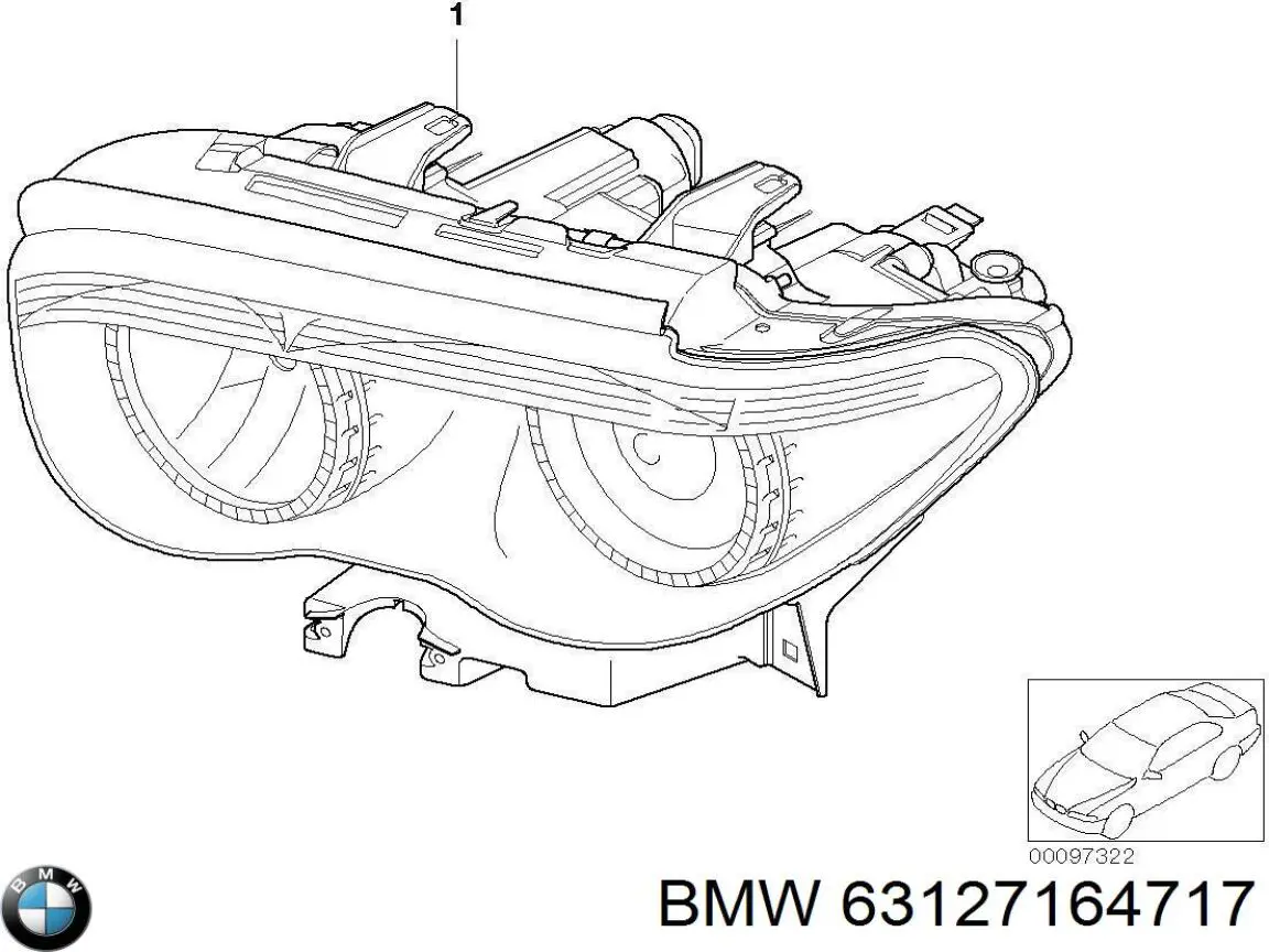 63127164717 BMW Reflektor lewy