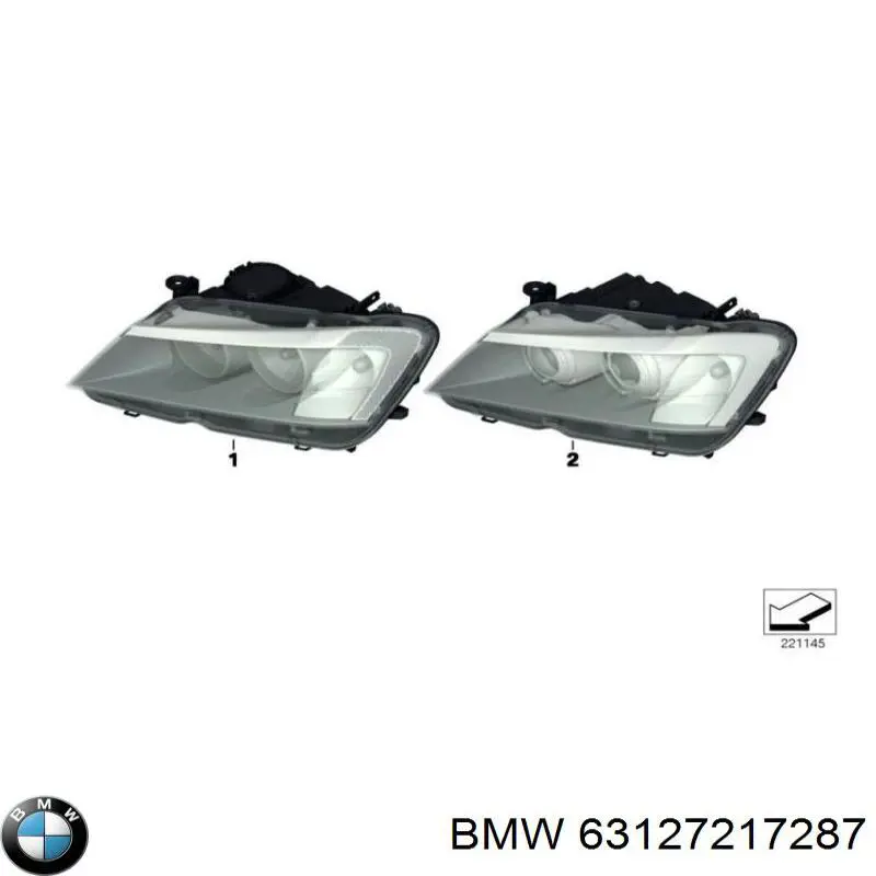 Do koszyka 63127217287 BMW Reflektor lewy