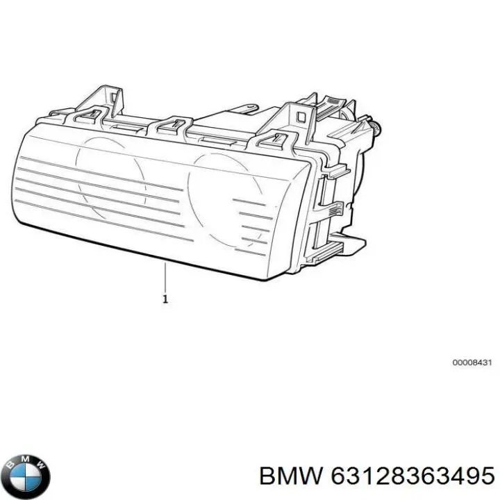 Do koszyka 63128363495 BMW Reflektor lewy