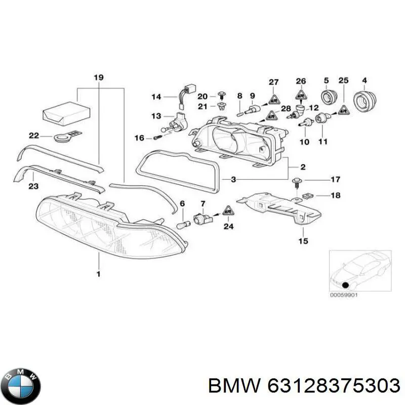 Gniazdo lampy reflektora do BMW 7 (E38)