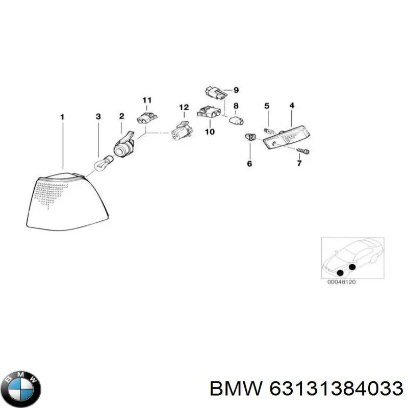 Kierunkowskaz lewy BMW 63131384033 cena, od 54,20 USD