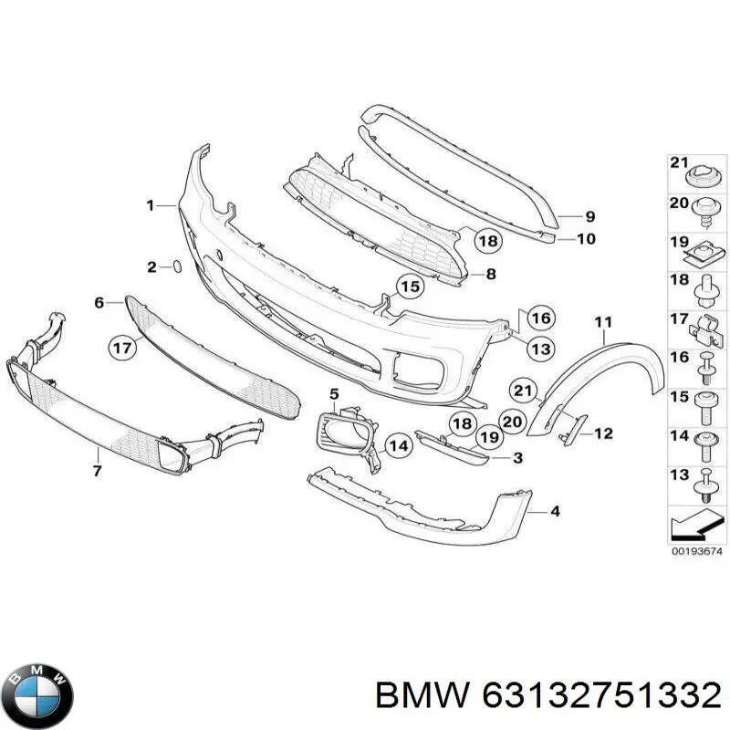 Lampa pozycyjna (kierunkowskaz) prawa BMW 63132751332 cena, od 24,39 USD