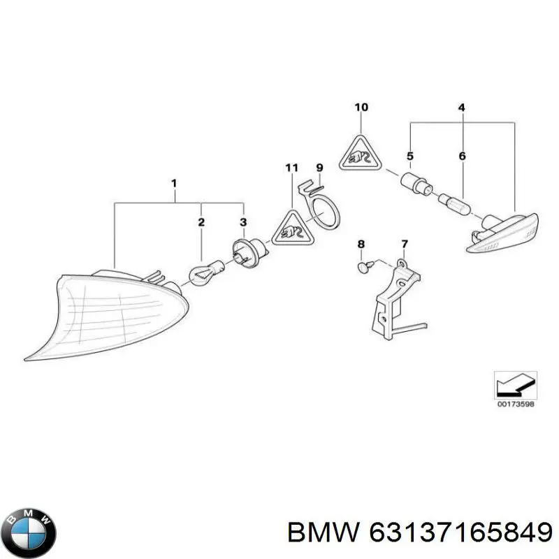 63137165849 BMW Kierunkowskaz lewy